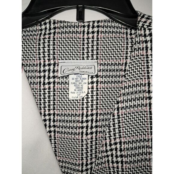 A Cary Robbins Women's Blazer Suit Jacket Houndstooth Plaid Vintage 80's Sz 12P - Picture 2 of 9